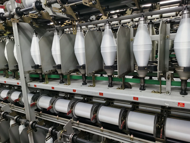 Circular knitting machines on the production floor